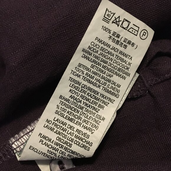 100% Linen Purple Pintuck Button Down Dress Shirt - Picture 9 of 15